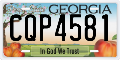 GA license plate CQP4581