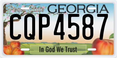 GA license plate CQP4587