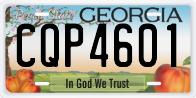 GA license plate CQP4601