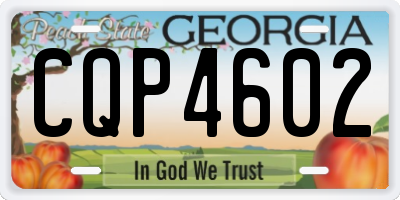 GA license plate CQP4602