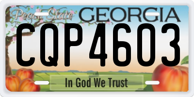 GA license plate CQP4603