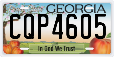 GA license plate CQP4605