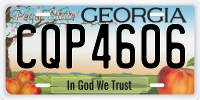 GA license plate CQP4606