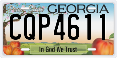 GA license plate CQP4611