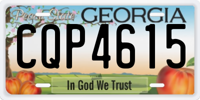 GA license plate CQP4615