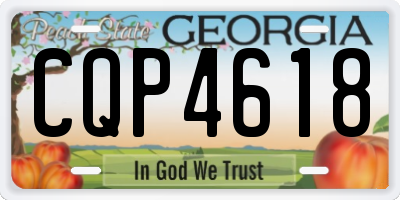 GA license plate CQP4618