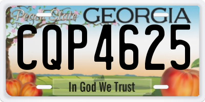 GA license plate CQP4625