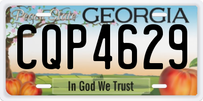 GA license plate CQP4629