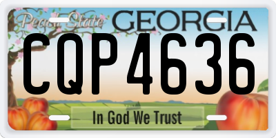 GA license plate CQP4636