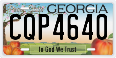 GA license plate CQP4640