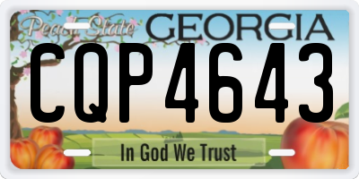 GA license plate CQP4643