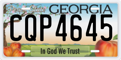 GA license plate CQP4645