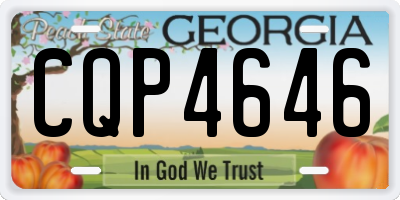 GA license plate CQP4646