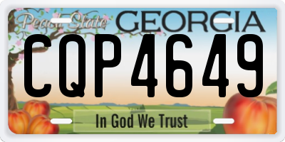 GA license plate CQP4649