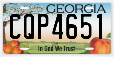 GA license plate CQP4651