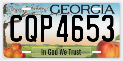 GA license plate CQP4653