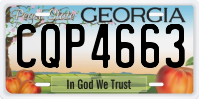 GA license plate CQP4663
