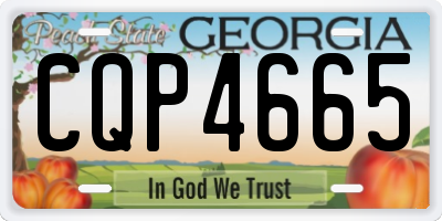 GA license plate CQP4665