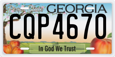 GA license plate CQP4670