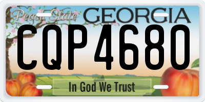 GA license plate CQP4680