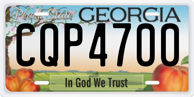 GA license plate CQP4700