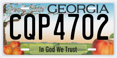 GA license plate CQP4702