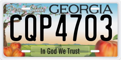 GA license plate CQP4703