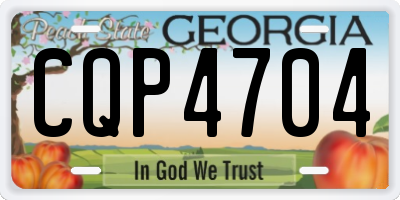 GA license plate CQP4704