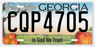 GA license plate CQP4705