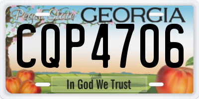 GA license plate CQP4706