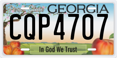 GA license plate CQP4707