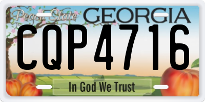 GA license plate CQP4716