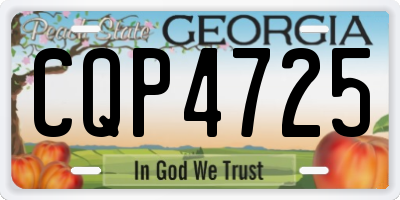 GA license plate CQP4725