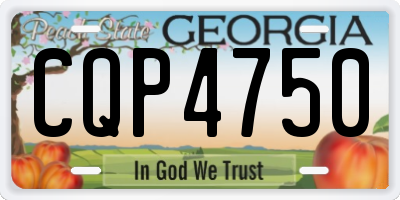 GA license plate CQP4750