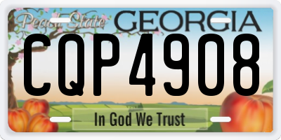 GA license plate CQP4908