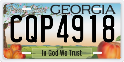 GA license plate CQP4918