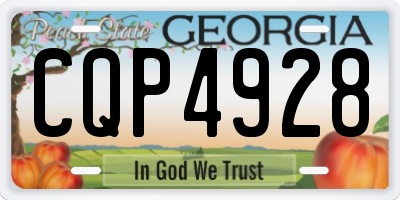 GA license plate CQP4928