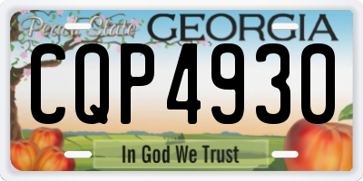 GA license plate CQP4930