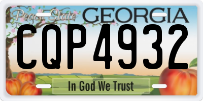 GA license plate CQP4932