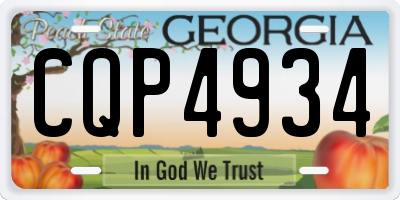 GA license plate CQP4934