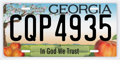 GA license plate CQP4935