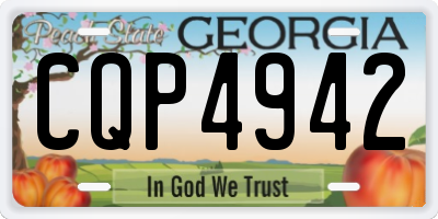 GA license plate CQP4942