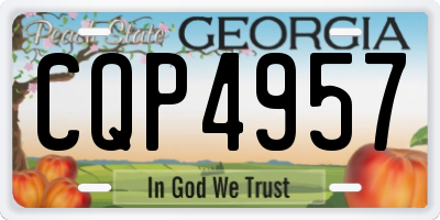 GA license plate CQP4957