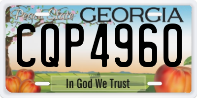 GA license plate CQP4960