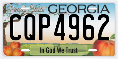 GA license plate CQP4962