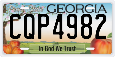 GA license plate CQP4982