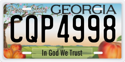 GA license plate CQP4998