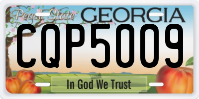 GA license plate CQP5009