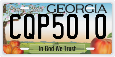 GA license plate CQP5010