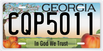 GA license plate CQP5011